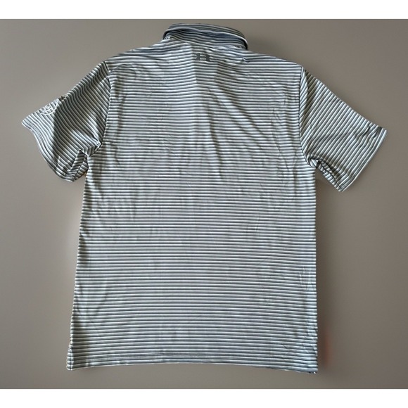 Under Armour Golf Drive Groove Stripe Polo Sun Protect Embroider Medium New JBHS - Picture 2 of 11